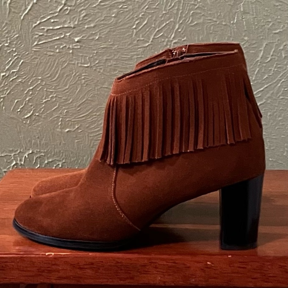 David Tate Rust/Brown Fringe Ankle Boots - Picture 6 of 9